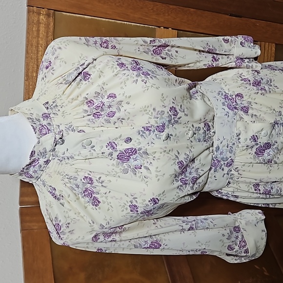 Vintage 70s Buttery Yellow Floral Dress - Picture 3 of 16